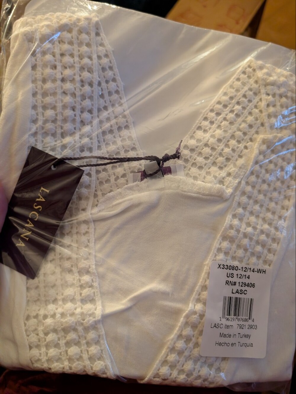 NEW crochet insert tank top by Lascana, Size 12/14 - Picture 5 of 6